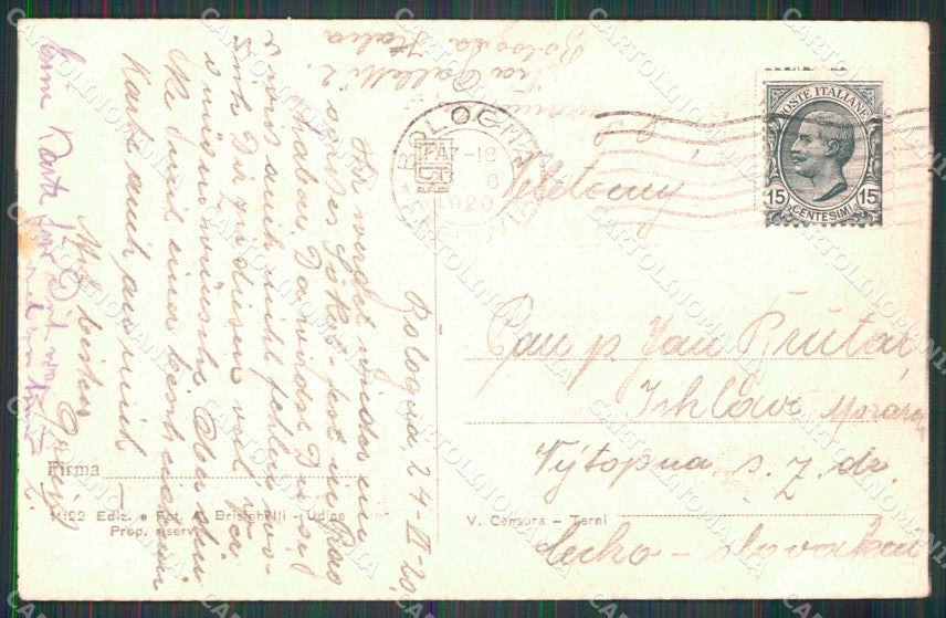 Udine Pontebba Vecchio Confine Italo Austriaco cartolina RB9997 – retro