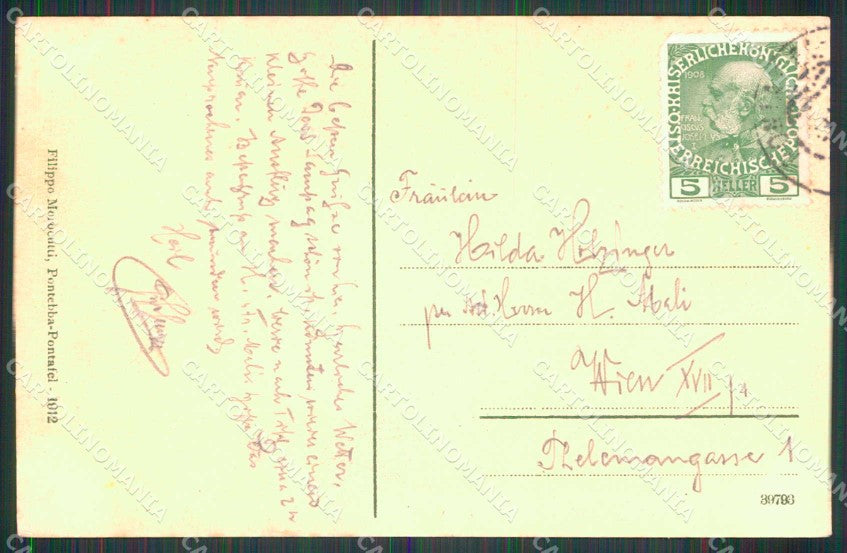 Udine Pontebba Confine cartolina RT0010 – retro