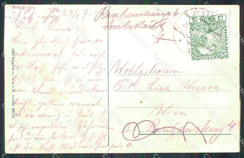Udine Pontebba Via Principale Stengel 39791 PIEGA cartolina RT0017 – retro