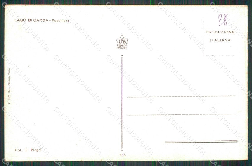 Verona Peschiera del Garda Lago Piroscafo cartolina RT0075 – retro