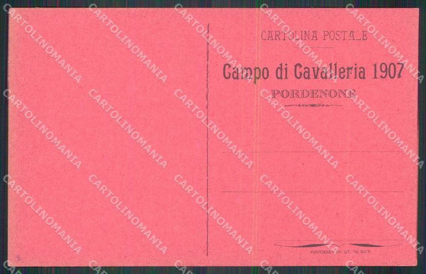 Pordenone Città Campo di Cavalleria Militare Pista della Comina cartolina RT0081 – retro