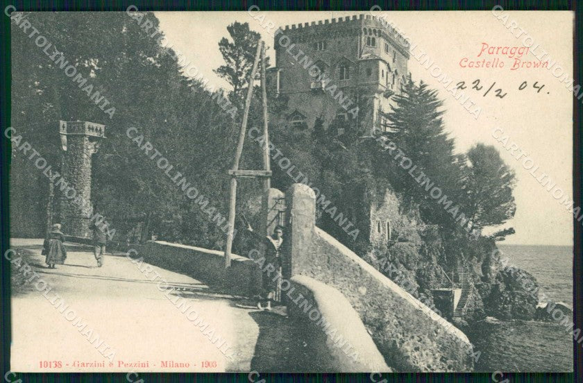Genova Paraggi Riviera di Levante Castello Brown cartolina RT0159 – fronte