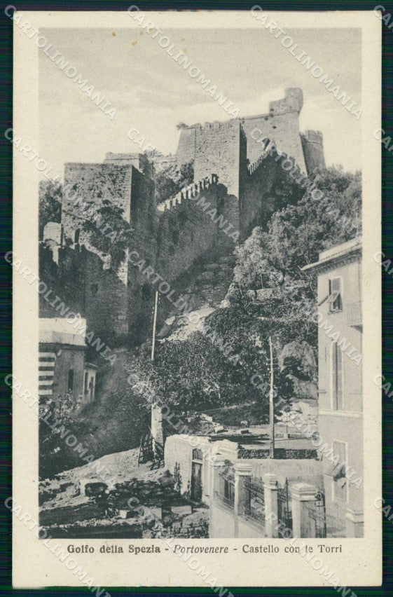 La Spezia Portovenere Castello con Torri cartolina RT0168 – fronte