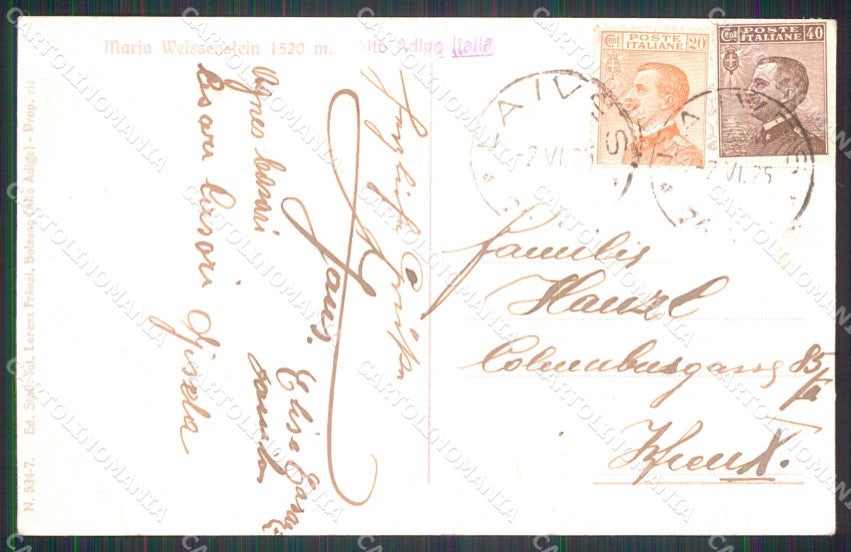 Bolzano Nova Ponente Pietralba Santuario Franzl 534/7 cartolina RT0182 – retro