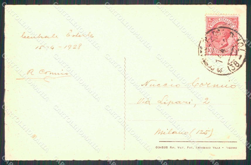 Milano Cornate Porto d'Adda Centrale Elettrica Società Edison cartolina RT0185 – retro