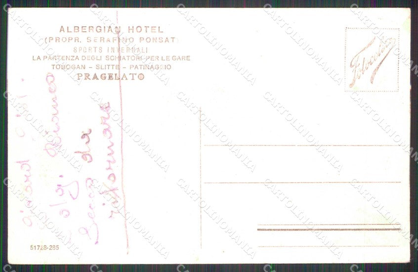 Torino Pragelato Valle del Chisone Sci Militari Alpini ? cartolina RT0191 – retro