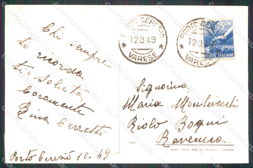 Varese Porto Ceresio cartolina RT0197 – retro
