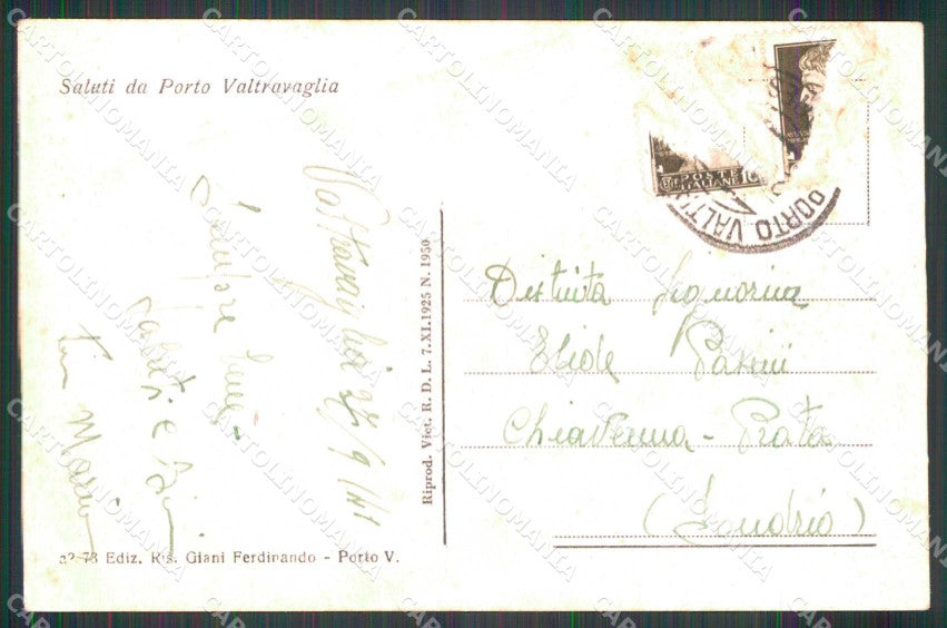 Varese Porto Valtravaglia ABRASA cartolina RT0204 – retro
