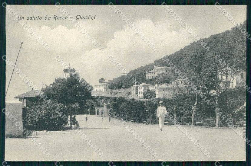 Genova Recco Saluto da Giardini Marinaio cartolina RT0215 – fronte