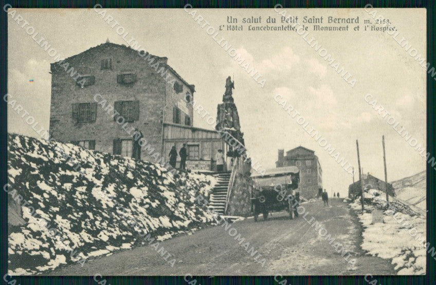 Aosta Colle del Piccolo San Bernardo Saluto da Monumento cartolina RT0234 – fronte