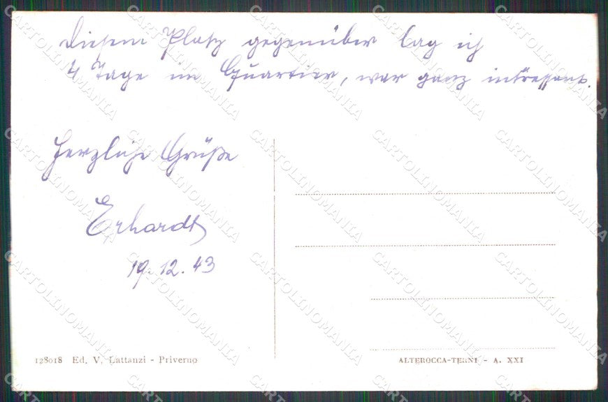 Latina Priverno Piazza Vittorio Emanuele Alterocca 128018 cartolina RT0245 – retro