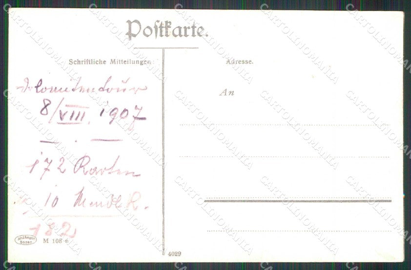 Bolzano Villabassa Alta Pusteria cartolina RT0258 – retro