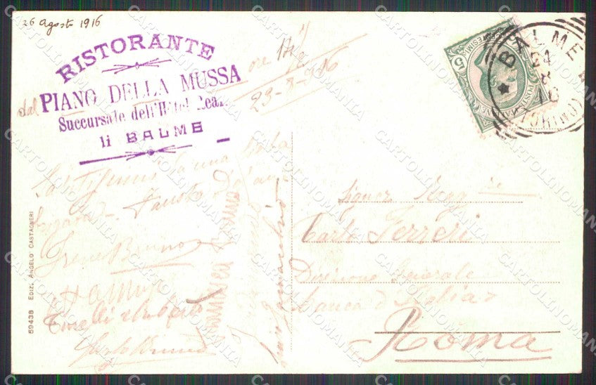 Torino Balme Piano della Mussa Ciamarella Mucche al Pascolo cartolina RT0273 – retro
