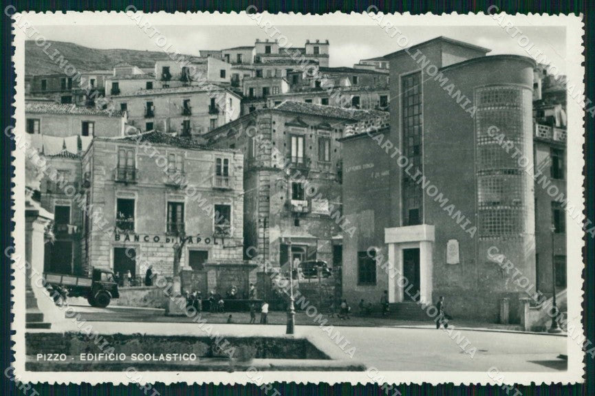 Vibo Valentia Pizzo Calabro Edificio Scolastico PIEGA Foto cartolina RT0286 – fronte