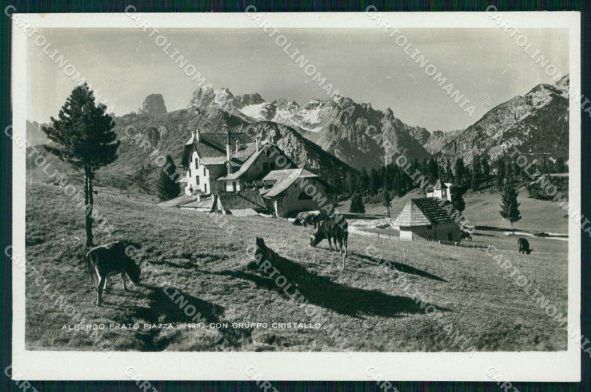 Bolzano Braies Albergo Prato Piazza Gruppo Cristallo Foto cartolina RT0299 – fronte