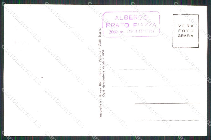 Bolzano Braies Albergo Prato Piazza Gruppo Cristallo Foto cartolina RT0299 – retro