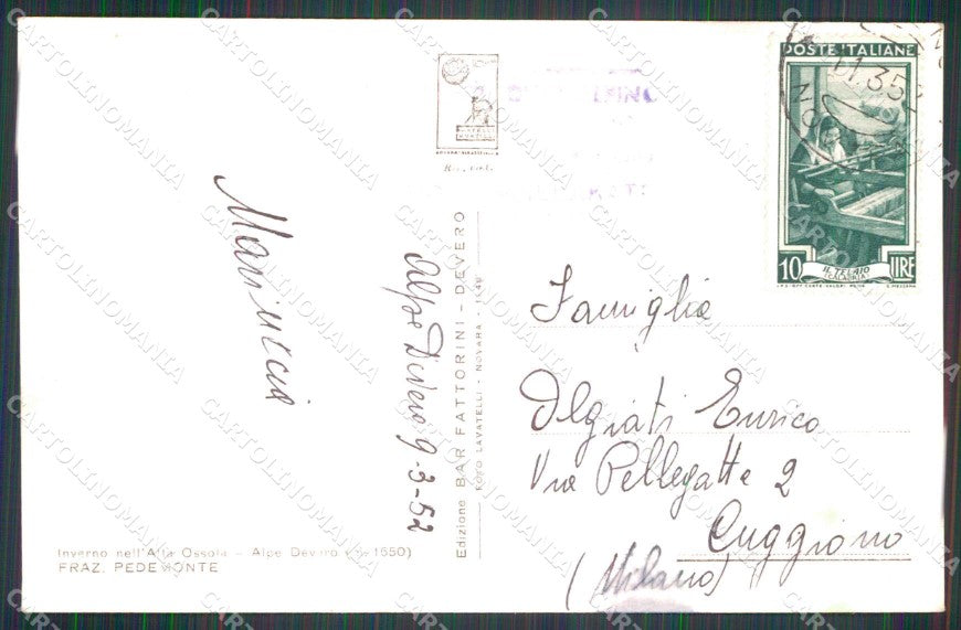 Verbania Baceno Pedemonte Rifugio Gallarate Foto cartolina RT0305 – retro