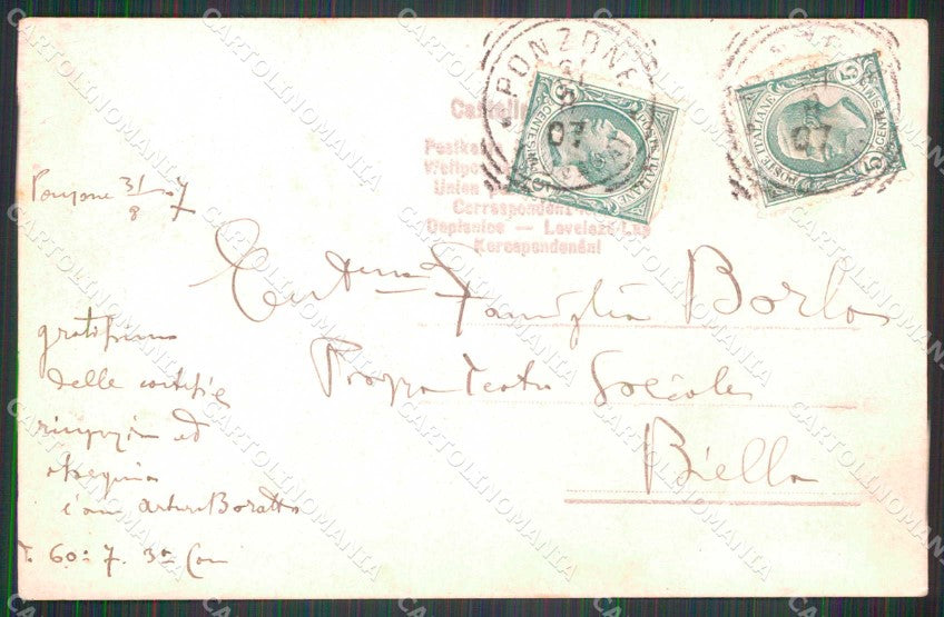 Alessandria Ponzone Viale Alberato Foto cartolina RT0306 – retro