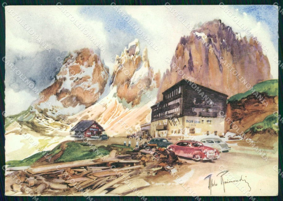 Bolzano Val Gardena Passo Sella Sassolungo FG cartolina RT0309 – fronte
