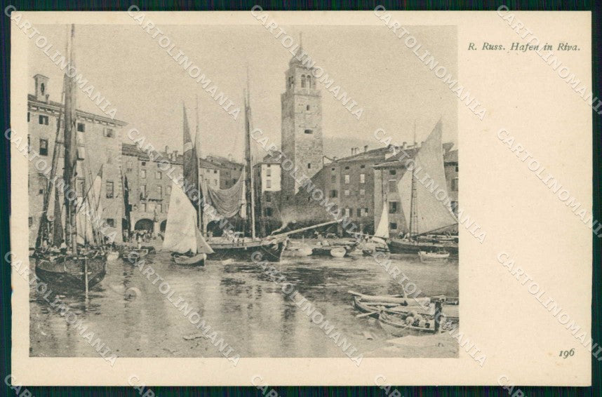 Trento Riva del Garda Porto con Barche cartolina RT0338 – fronte