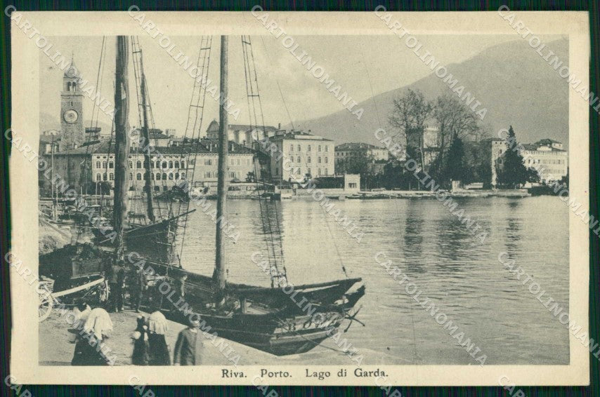 Trento Riva del Garda Porto con Barche cartolina RT0341 – fronte