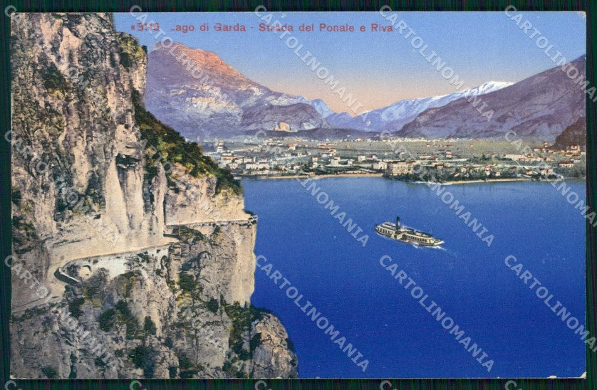 Trento Riva del Garda Strada del Ponale Piroscafo cartolina RT0375 – fronte