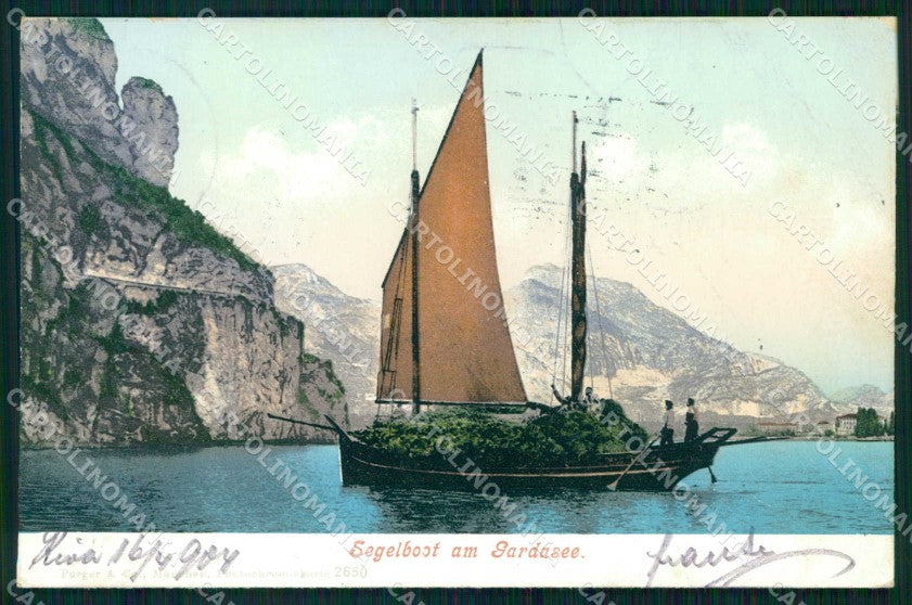 Trento Riva del Garda Lago Barca a Vela cartolina RT0384 – fronte