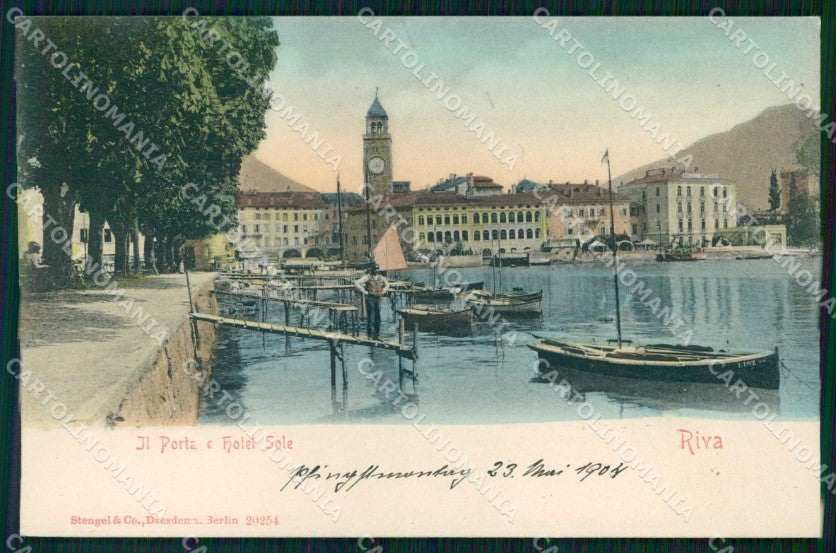 Trento Riva del Garda Porto Hotel Sole Stengel 20254 cartolina RT0387 – fronte