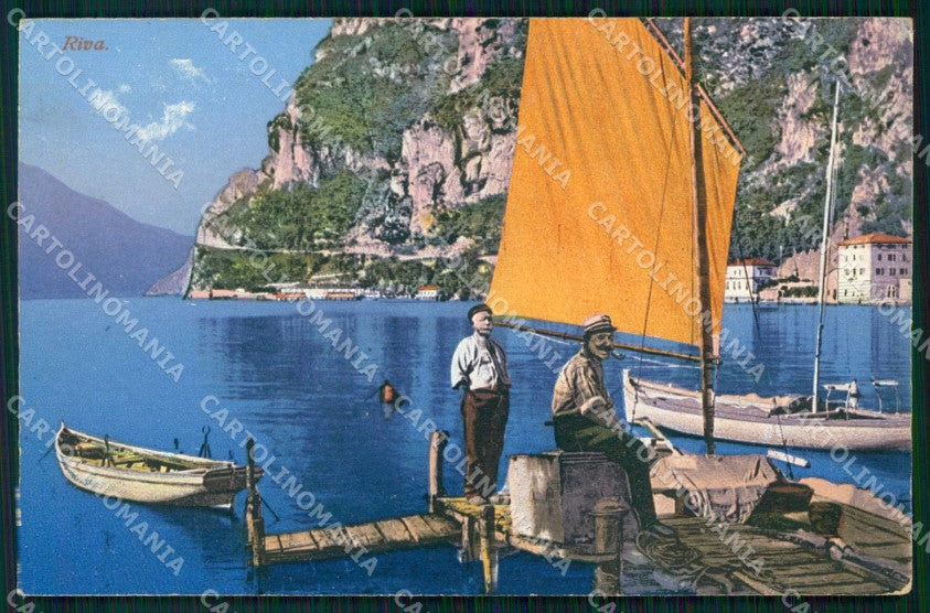 Trento Riva del Garda Pescatori al Porto cartolina RT0396 – fronte