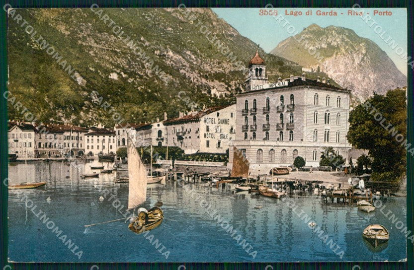 Trento Riva del Garda Porto con Barche cartolina RT0398 – fronte