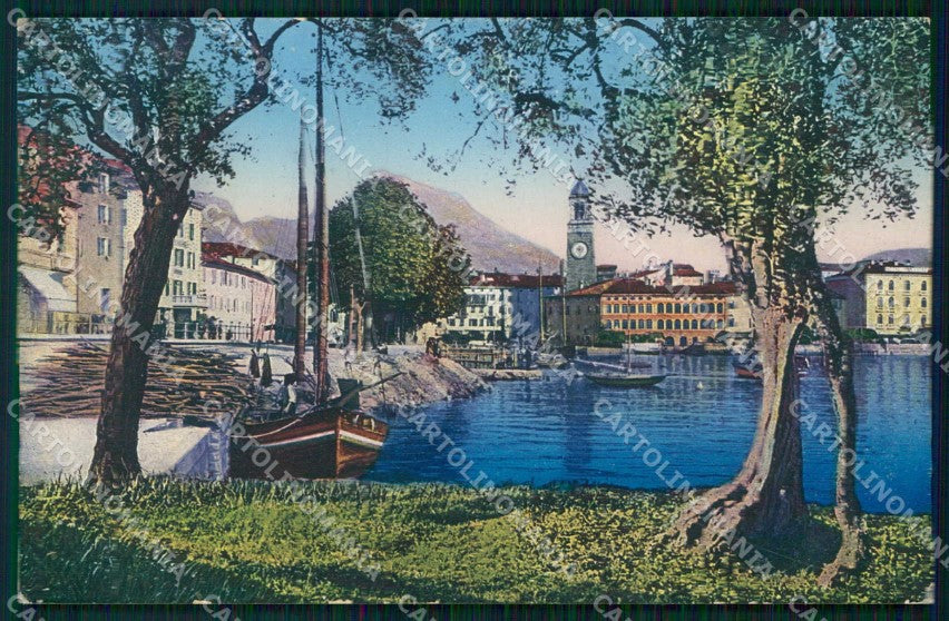 Trento Riva del Garda Lago con Barche cartolina RT0403 – fronte