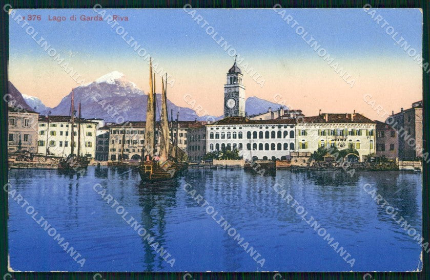 Trento Riva del Garda Lago con Barche cartolina RT0406 – fronte