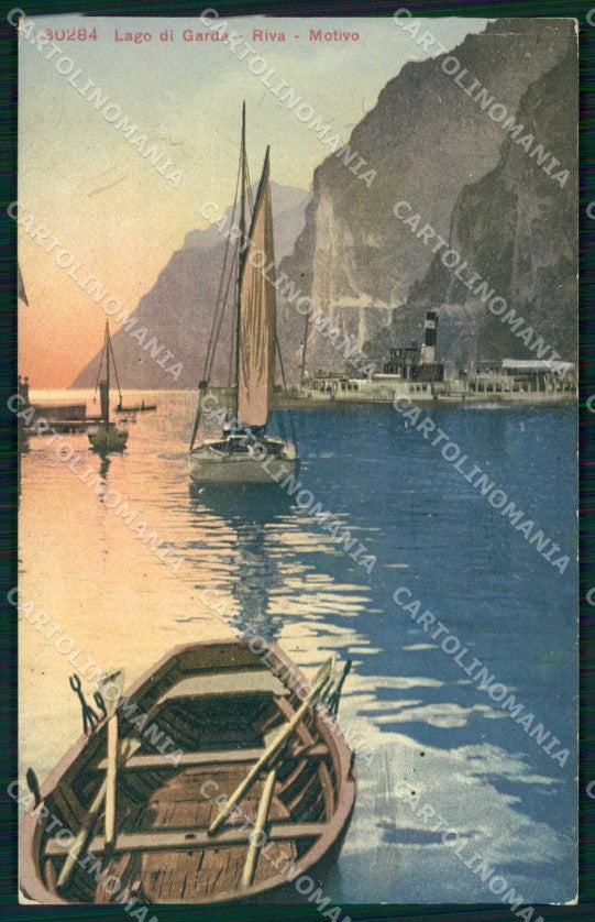 Trento Riva del Garda Motivo Barche cartolina RT0415 – fronte