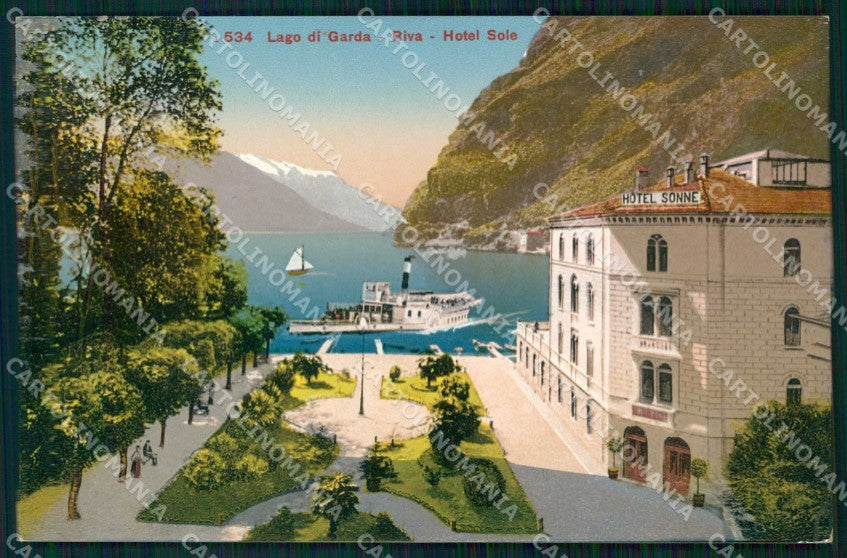 Trento Riva del Garda Lago Piroscafo Hotel Sole cartolina RT0418 – fronte