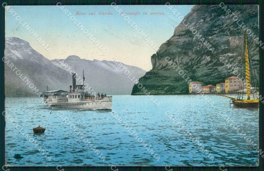 Trento Riva del Garda Piroscafo in Arrivo cartolina RT0427 – fronte