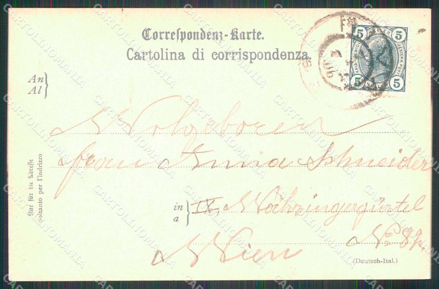 Trento Riva del Garda Arrivo del Vapore Barche cartolina RT0434 – retro