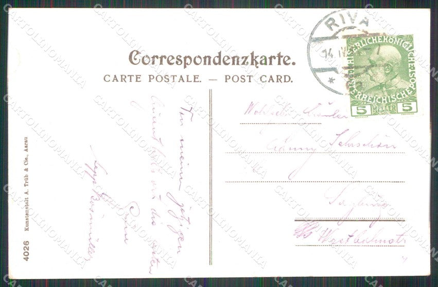 Trento Riva del Garda Viale dei Salici d'Oro cartolina RT0438 – retro