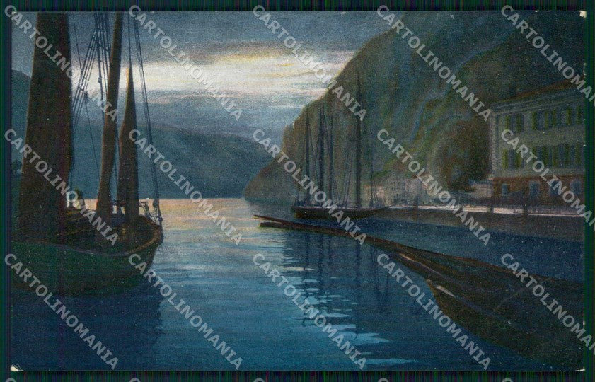 Trento Riva del Garda Porto con Barche cartolina RT0439 – fronte