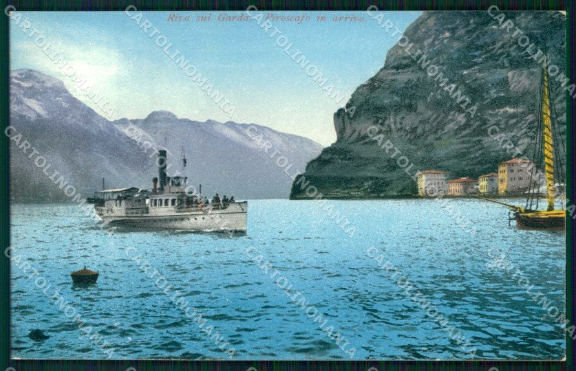 Trento Riva del Garda Piroscafo in Arrivo cartolina RT0440 – fronte