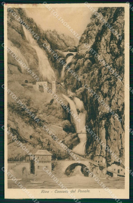 Trento Riva del Garda Cascata del Ponale PIEGATA cartolina RT0472 – fronte