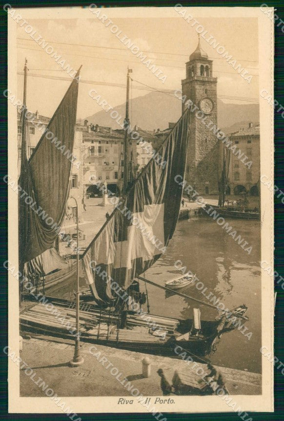 Trento Riva del Garda Porto con Barche cartolina RT0479 – fronte