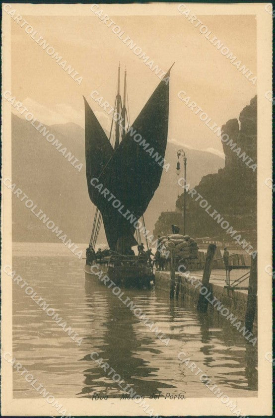 Trento Riva del Garda Motivo del Porto Barca cartolina RT0480 – fronte