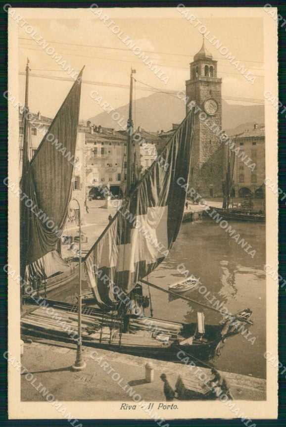 Trento Riva del Garda Porto con Barche cartolina RT0482 – fronte