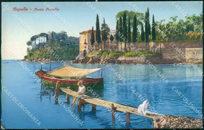 Genova Rapallo Punta Travello Barca Brunner 402/1 cartolina RT0492 – fronte