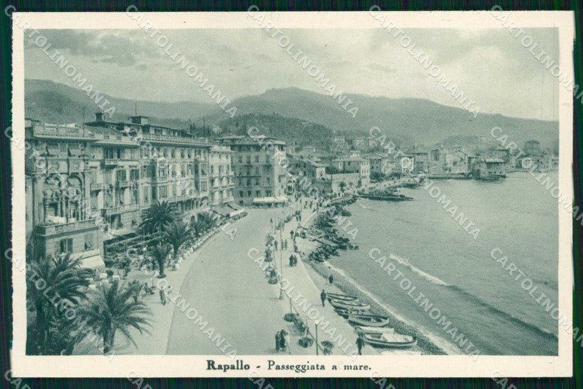 Genova Rapallo Passeggiata a Mare cartolina RT0501 – fronte