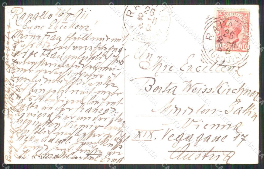 Genova Rapallo San Michele Cipressi cartolina RT0512 – retro