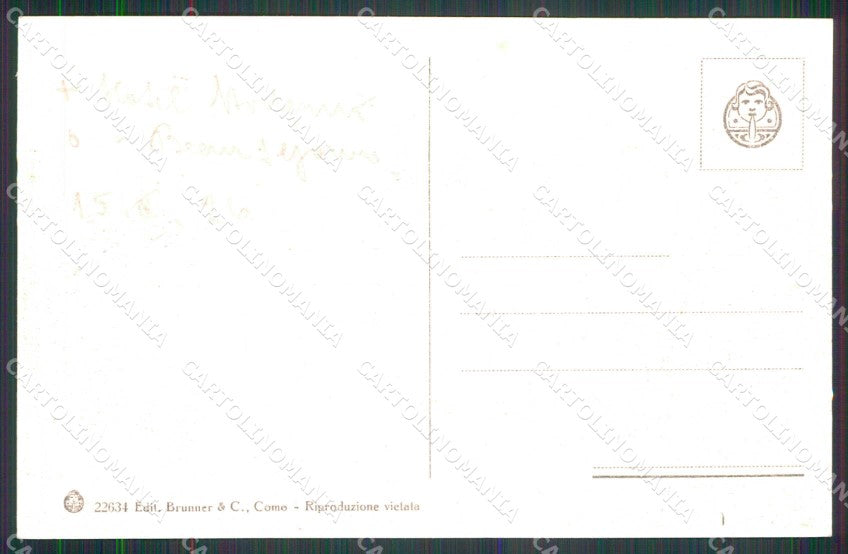 Genova Rapallo Alberghi Giardini Pubblici Brunner 22634 cartolina RT0517 – retro