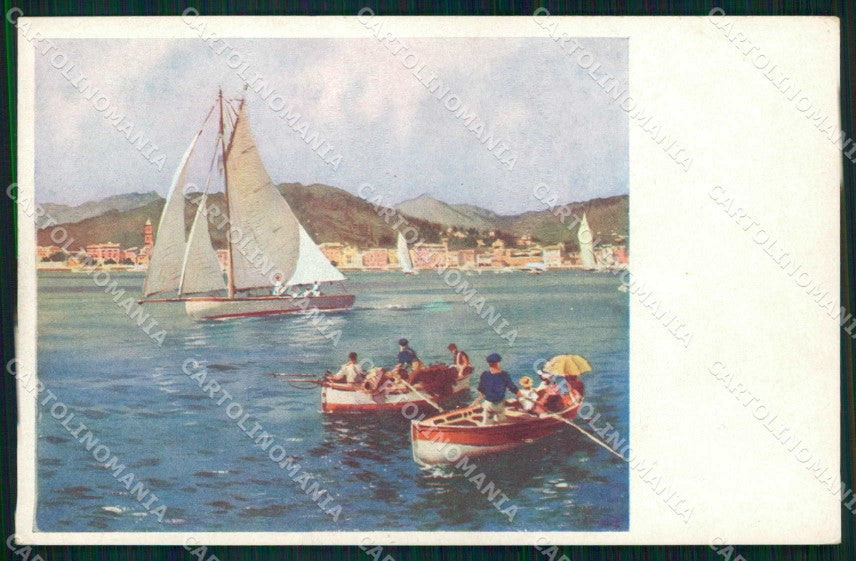 Genova Rapallo Barca a Vela Barche cartolina RT0532 – fronte