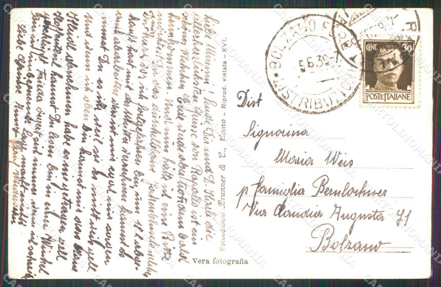 Genova Rapallo Brunner 403/41 Foto cartolina RT0544 – retro