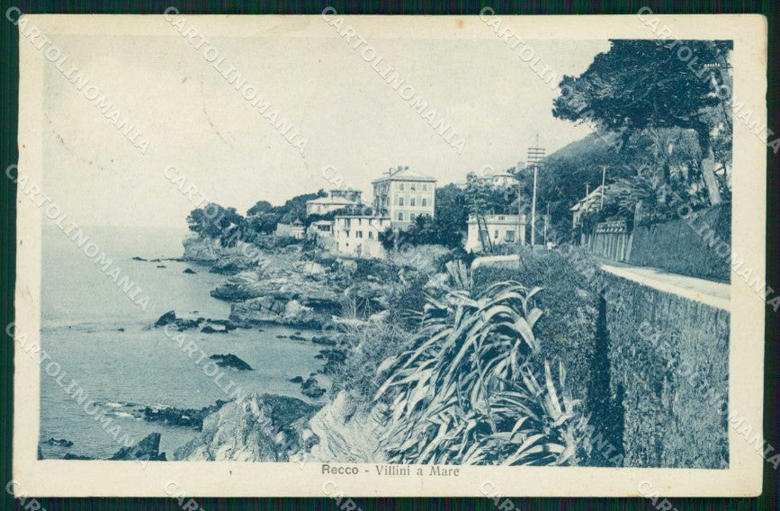 Genova Recco Villini a Mare Alterocca 84704 PIEGATA cartolina RT0589 – fronte